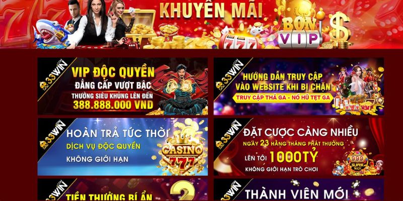 Ưu đãi khuyến mãi 33win luôn có giá trị lớn