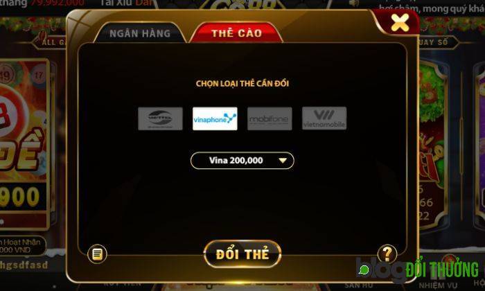 Chọn loại thẻ và mệnh giá thẻ