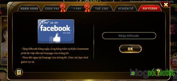 Điền thông tin mã code được nhận từ các chương trình ưu đãi
