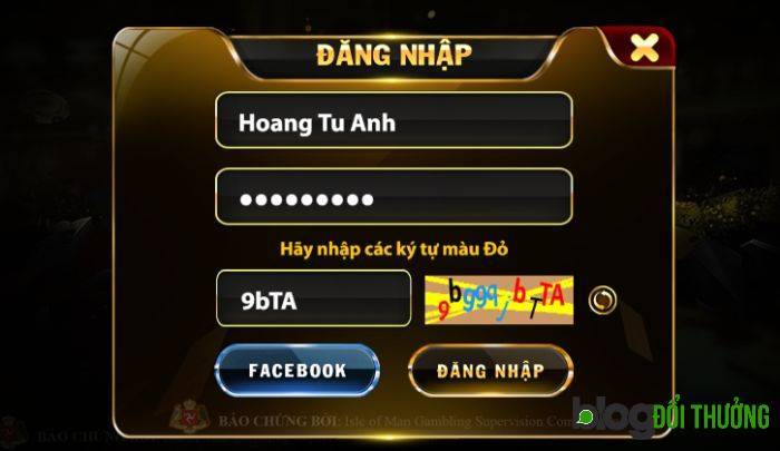 Điền thông tin và nhấn vào Đăng nhập