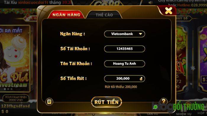 Điền thông tin vào những ô còn trống