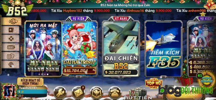 Nhấn chuột vào ô Nạp tiền B52 Club