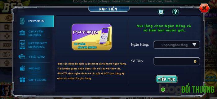 Anh em chọn Paywin trên màn hình