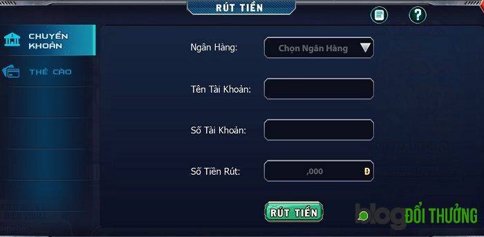 Rút tiền B52 qua ngân hàng