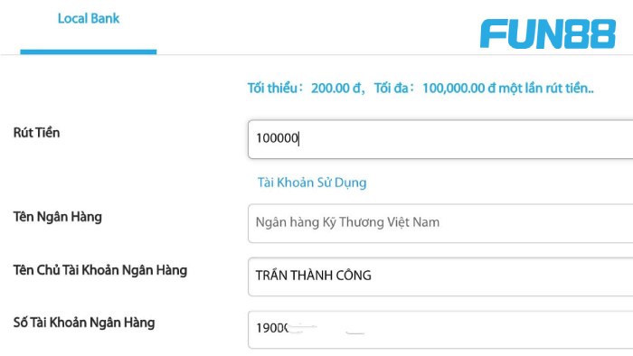 Hướng dẫn rút tiền 1 Hướng dẫn rút tiền từ Fun88