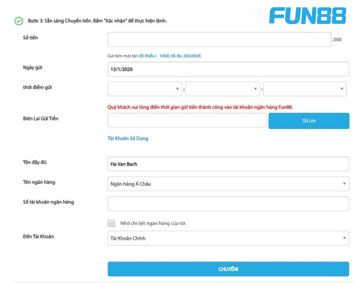 Hướng dẫn rút tiền 2 Lưu ý cần thiết khi thực hiện rút tiền từ Fun88