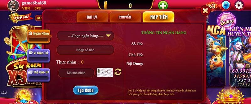 Nạp tiền đa dạng các hình thức với chỉ 3 bước là hoàn thành xong