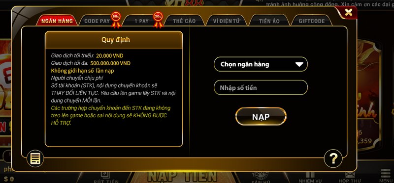 Anh em nên chọn cho mình một phương thức nạp tiền phù hợp, tiện lợi nhất