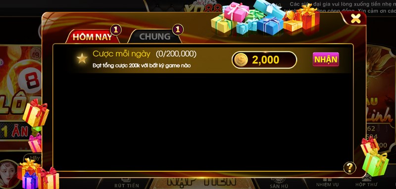 Tặng tiền tối đa lên tới 200k cho tân binh tham gia cược đều đặn mỗi ngày