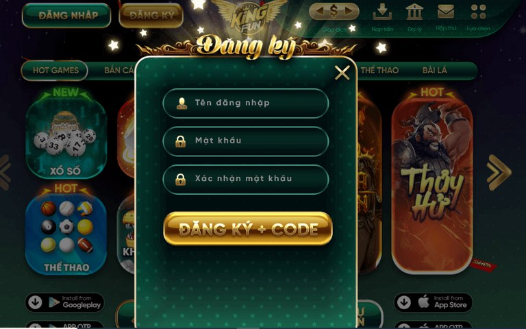 Các bước đăng ký tài khoản Kingfun cho tân thủ