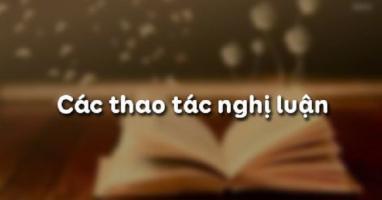 Bài soạn Các thao tác nghị luận (Ngữ Văn 10) hay nhất