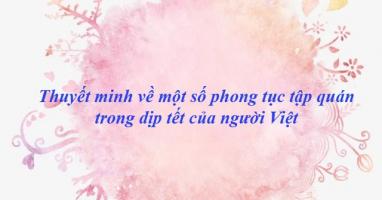 Bài văn thuyết minh về những phong tục truyền thống của Việt Nam