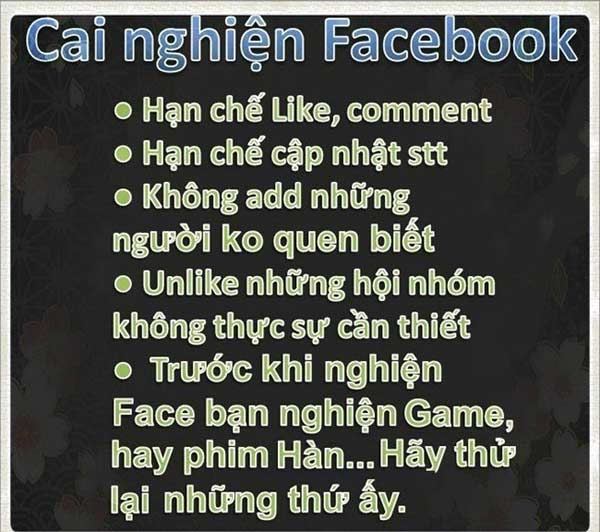 Gợi ý cai nghiện Facebook