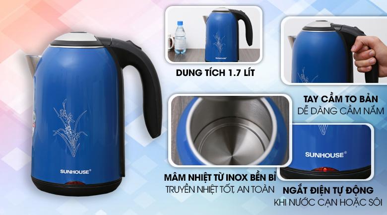 Ấm siêu tốc inox 2 lớp Sunhouse SHD-1382