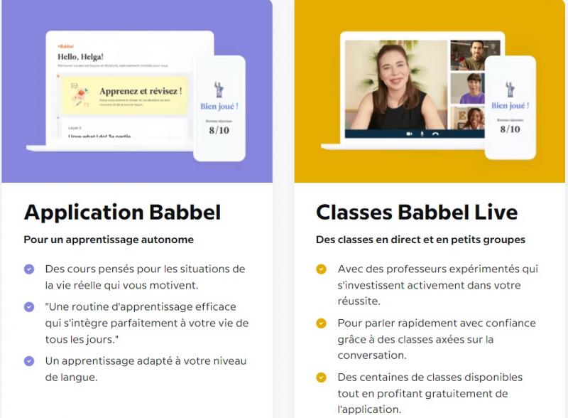 Trang web Babbel