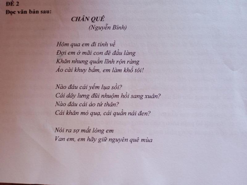 Bài thơ: Chân quê