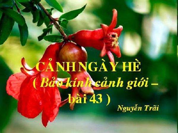 Bài văn phân tích vẻ đẹp tâm hồn Nguyễn Trãi qua bài thơ 
