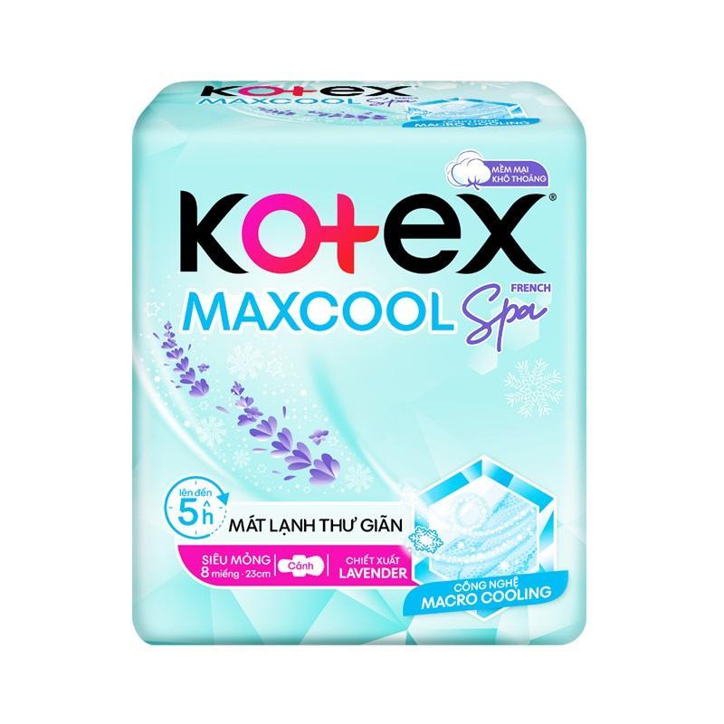 Băng vệ sinh Kotex Max Cool French Spa 23cm 8 miếng có cánh