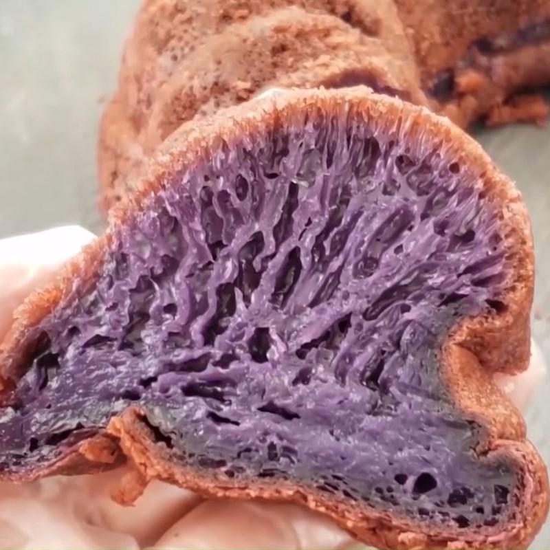 Bánh bò rễ tre khoai lang tím nướng