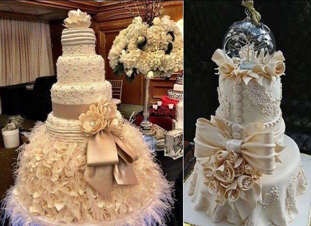 Bánh cưới trang trí hình váy cưới