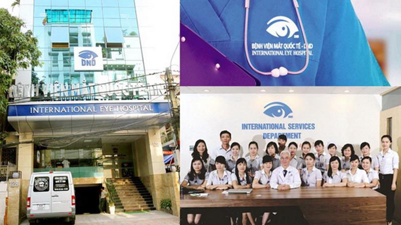 Bác sĩ đang kiểm tra thị lực cho bệnh nhân