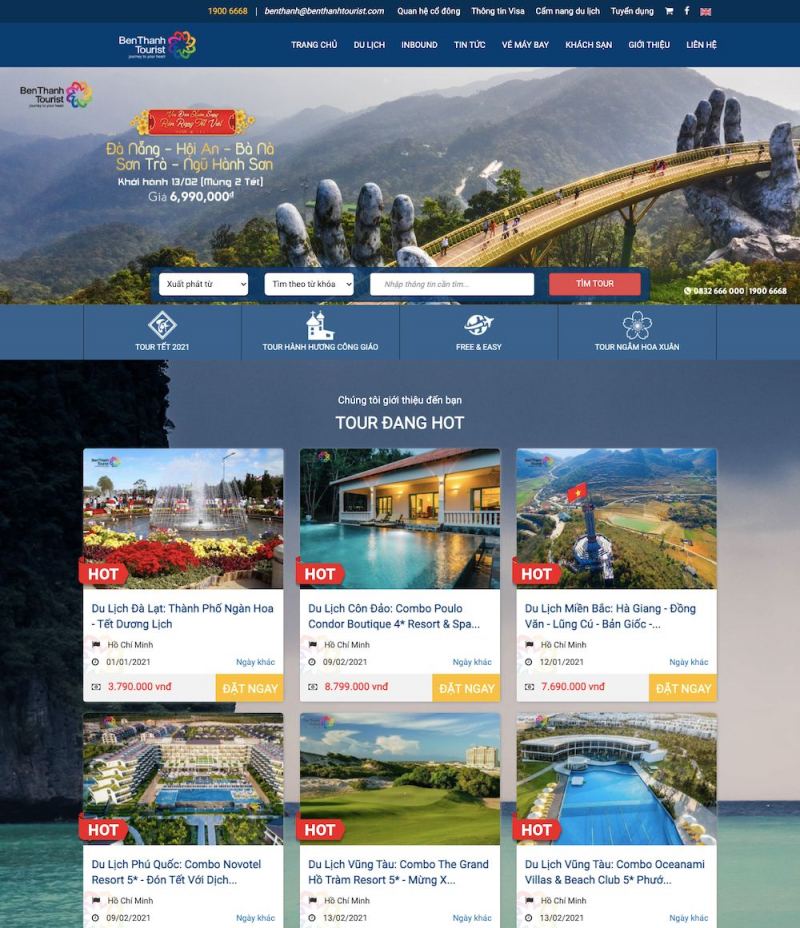 Giao diện Website Benthanh tourist