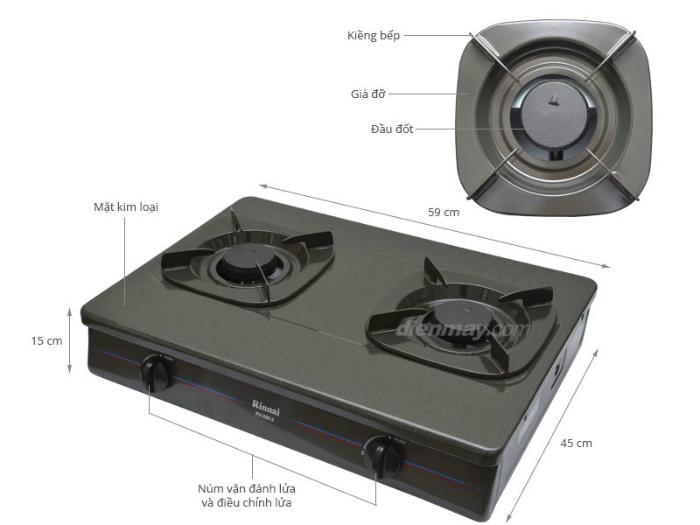 Các bộ phận của bếp gas Rinnai
