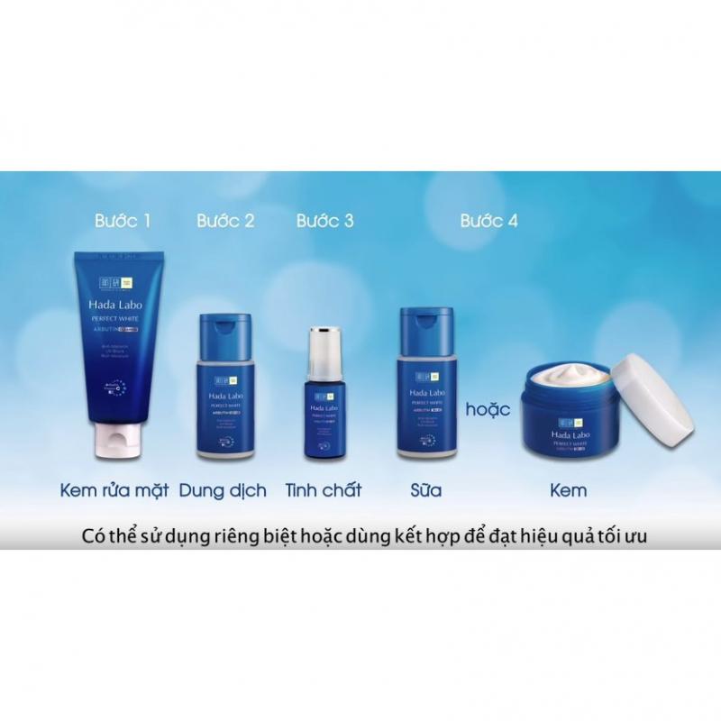 Các bước chăm sóc da với bộ dưỡng trắng tối ưu Hada Labo Perfect White