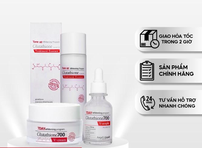 Bộ sản phẩm dưỡng trắng da 7Day Angel's Liquid Whitening Program Gutathione 700V