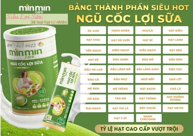 Bột ngũ cốc dinh dưỡng lợi sữa Min Min