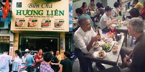 Tổng thống Mĩ thưởng thức bún chả Việt Nam