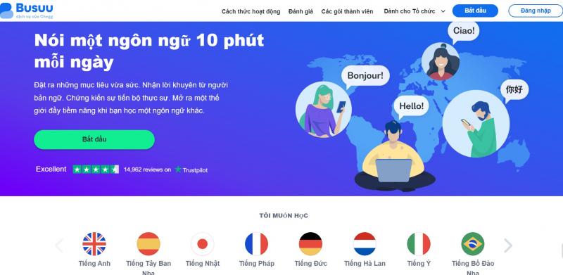 Trang web Busuu