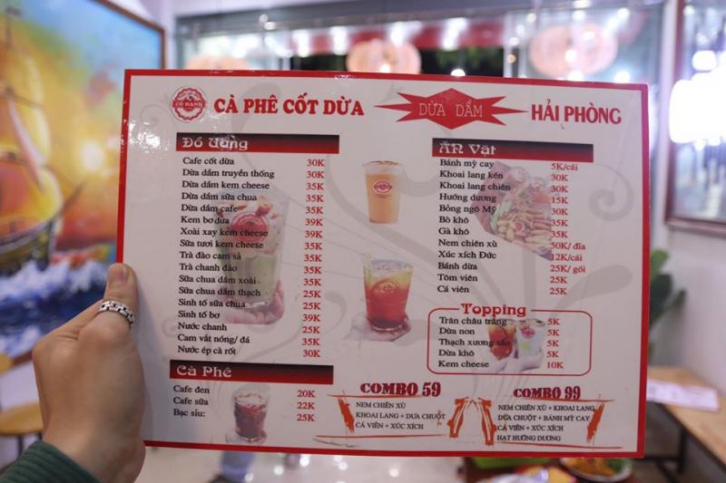 Cà phê cốt dừa cô Hạnh