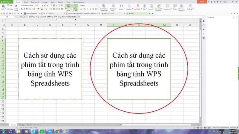 Nhấn tổ hợp phím Ctrl + V để dán nội dung đã sao chép trước đó vào ô được chọn