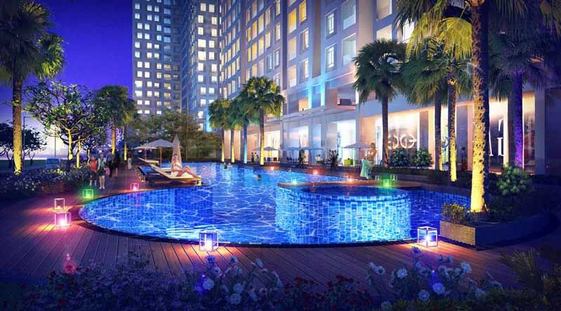 Hồ bơi bên trong dự án Opal Saigon Pearl (Căn hộ Opal Tower)