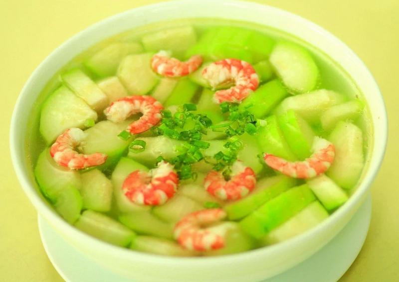 Canh bí nấu tôm