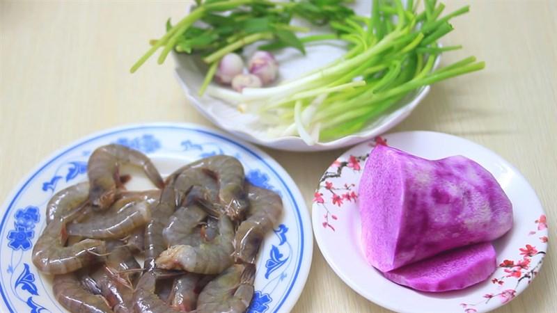Canh khoai mỡ nấu tôm