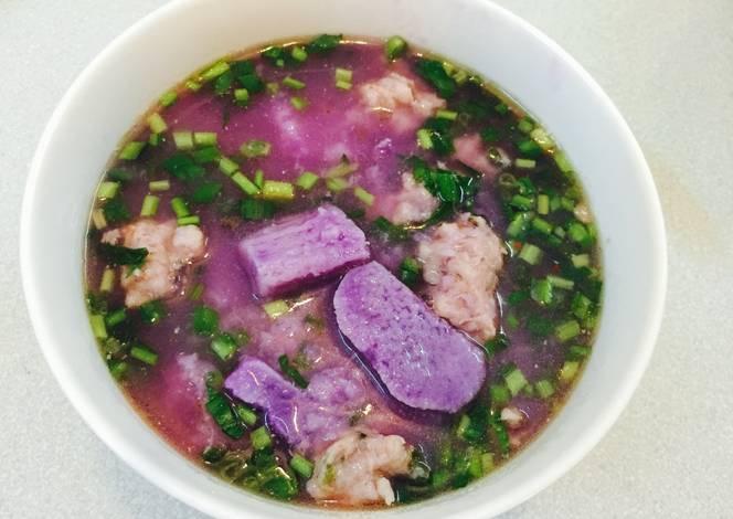 Canh khoai mỡ với xương và tôm