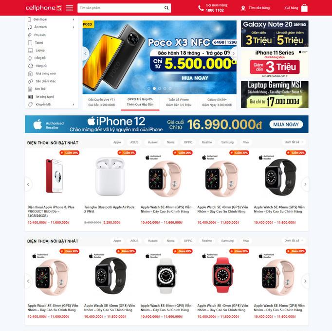 Trang web Cellphones