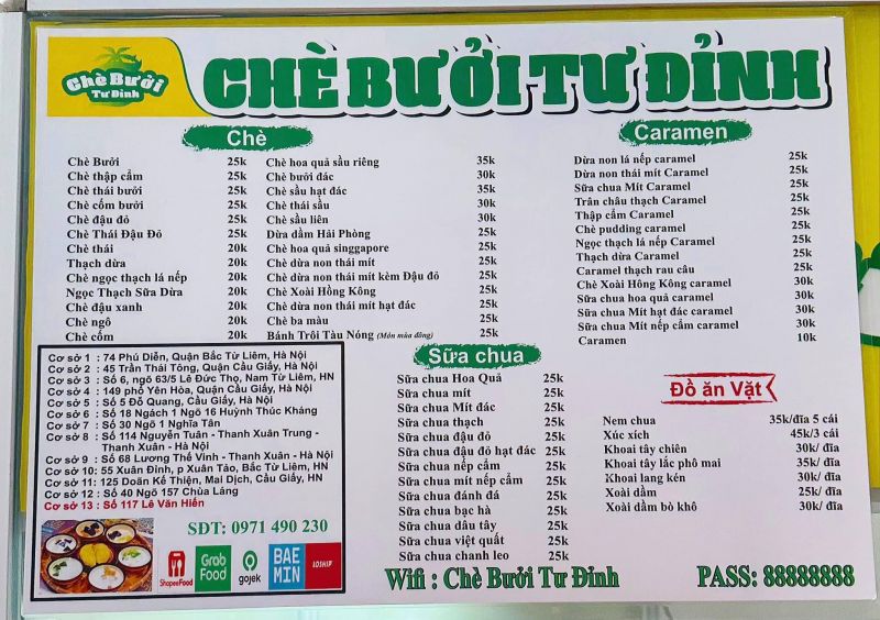 Chè Bưởi Tư Đỉnh