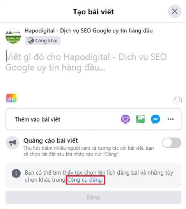 Chia sẻ Link tới trang Facebook của bạn ở bất kì đâu