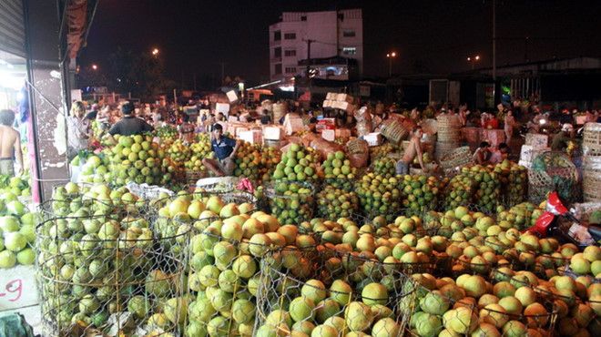 Lượng nông sản vô cùng lớn được tiêu thụ tại chợ