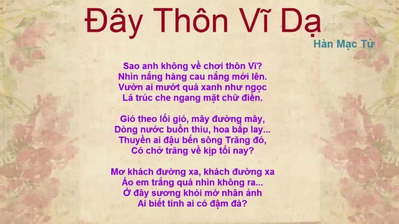 Đây thôn Vĩ Dạ cùng ba tác phẩm văn xuôi lớp 11 cũng xếp thứ 5.
