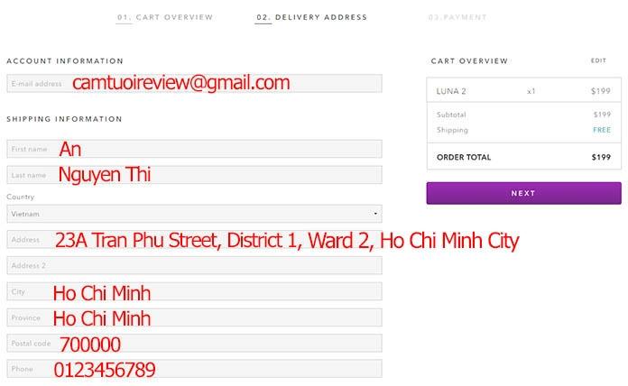 Ví dụ về một cách ghi địa chỉ chính xác nhất