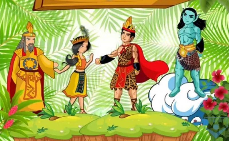 Mị Nương theo Sơn Tinh về trấn giữ núi cao