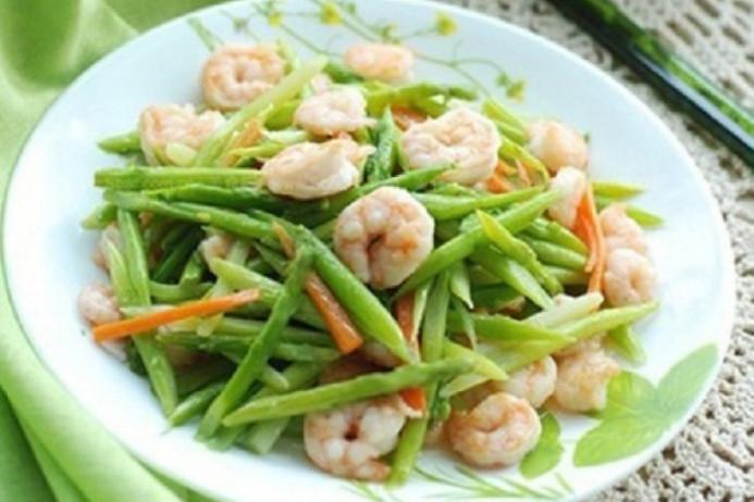 Đậu đũa xào tôm