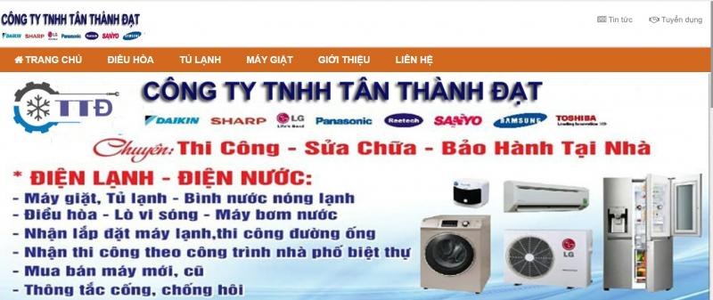 Giao diện chính của website