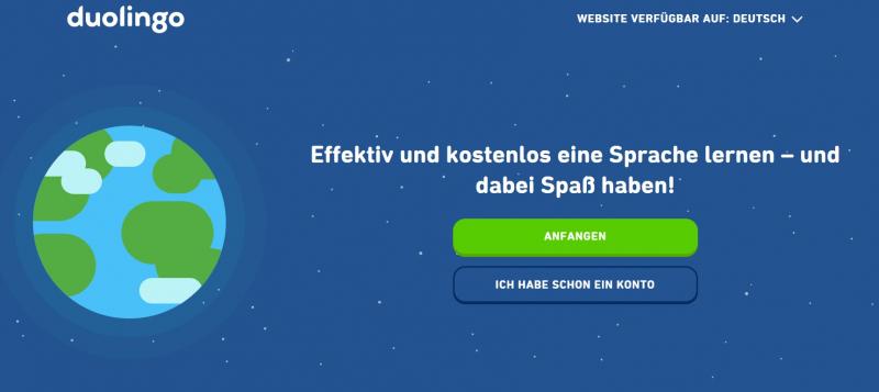Trang web Duolingo