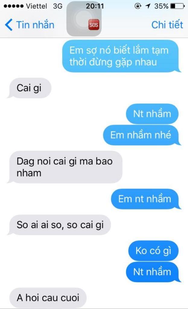 Em sợ nó biết lắm tạm thời đừng gặp nhau