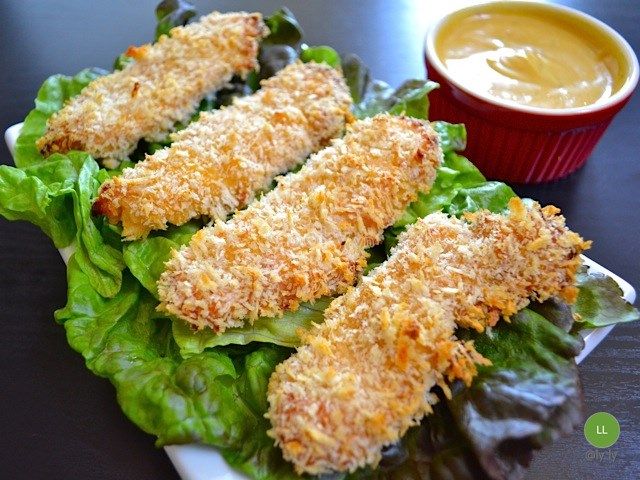 Gà viên chiên mè chấm sốt mù tạt